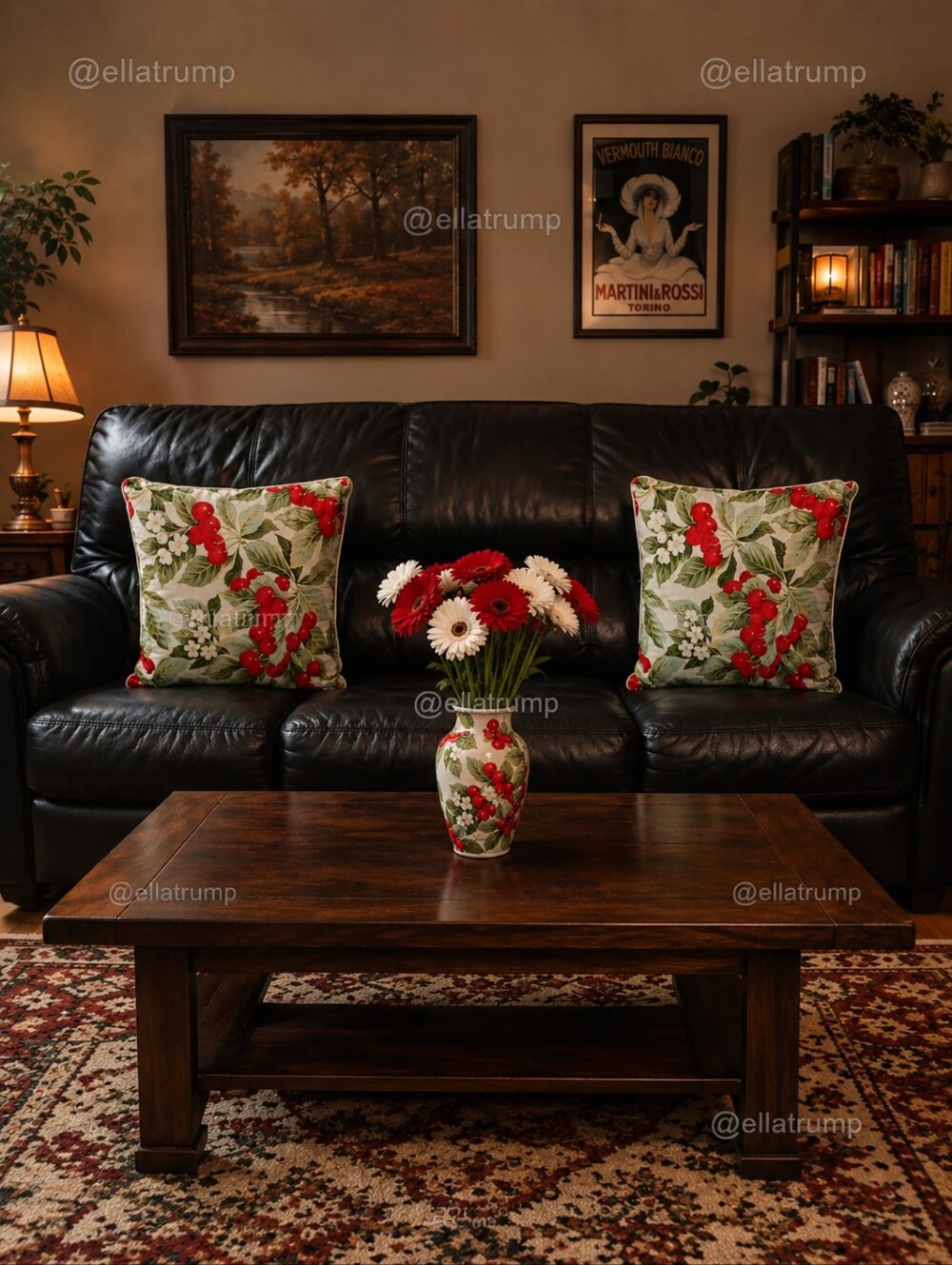 Pair of Designer Dakotah Cherry Print 16" Throw Pillows